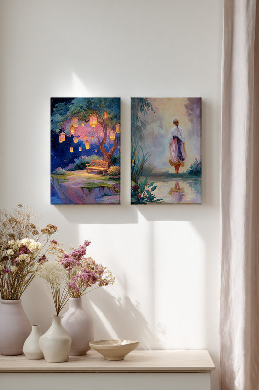 水鏡を渡る Crossing the Water Mirror