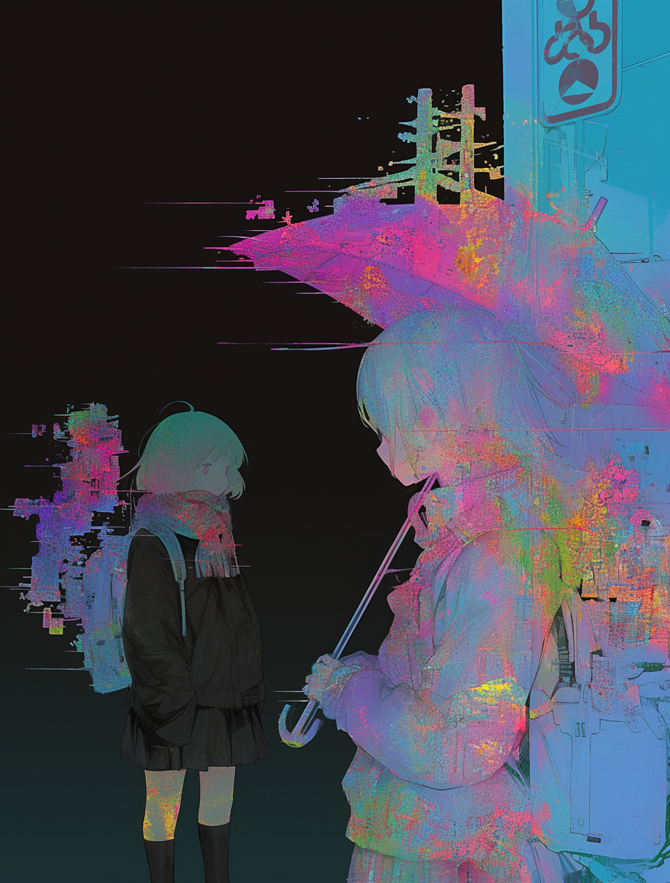 雨とノイズのあいだで｜グラフィックアート｜Hapicasso（ハピカッソ