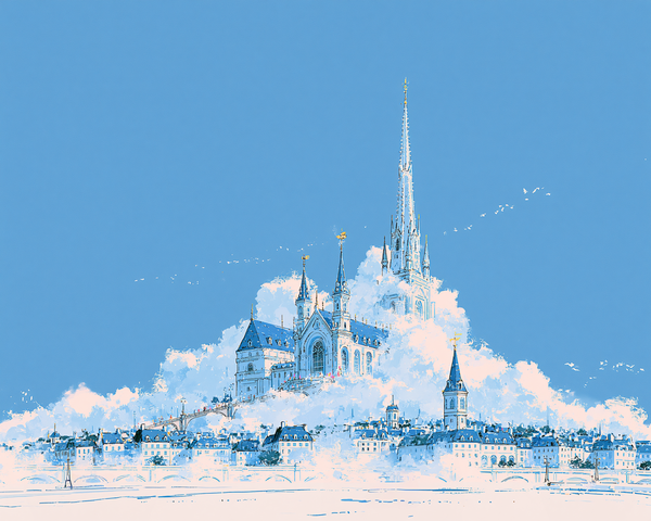 雲の上の尖塔