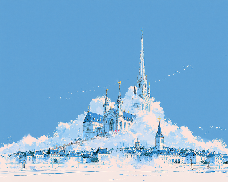 雲の上の尖塔