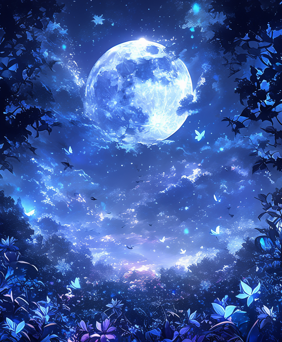 月下に舞う蝶たち Butterflies Beneath the Moonlight
