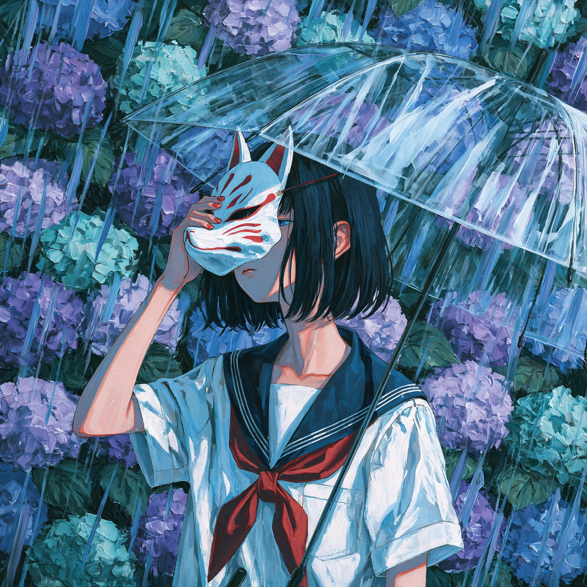 紫陽花の前では、素顔を見せないこと