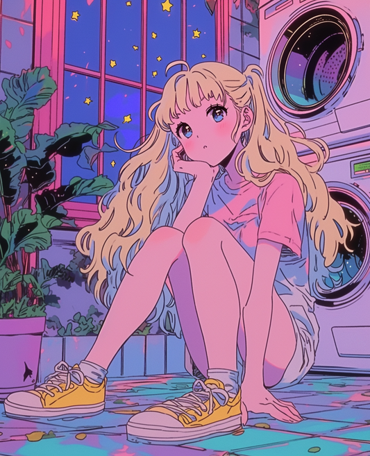 夜更けのランドリーで At the Late-Night Laundry