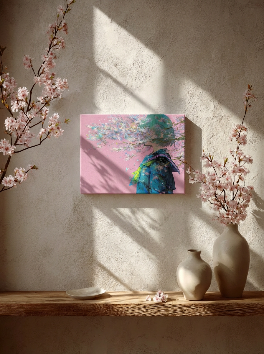 桜に溶ける輪郭 Blossoms into Silence