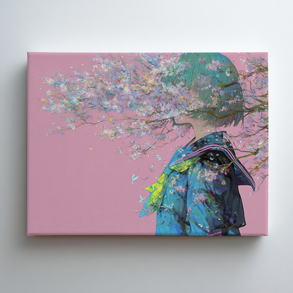 桜に溶ける輪郭 Blossoms into Silence